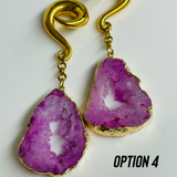 Pink Agate Druzy Weights