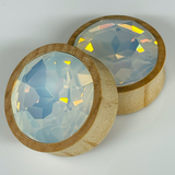 Maple Large Swarovski White Opal Round Plugs