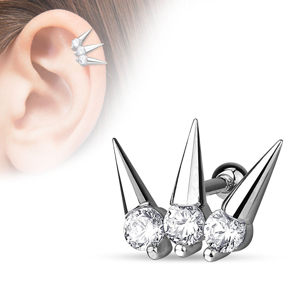 Spikes Cartilage Barbell
