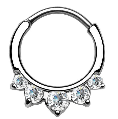 Titanium Clicker Ring with Swarovski Jewels
