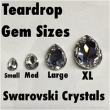 Ebony Large Swarovski Pacific Opal Teardrop Plugs