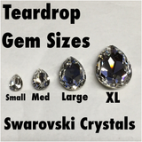 Ebony XL Swarovski Crystal Teardrop Plugs