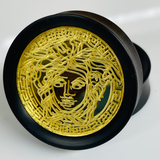 Ebony Gold Mirror Medusa Solid Round Plug