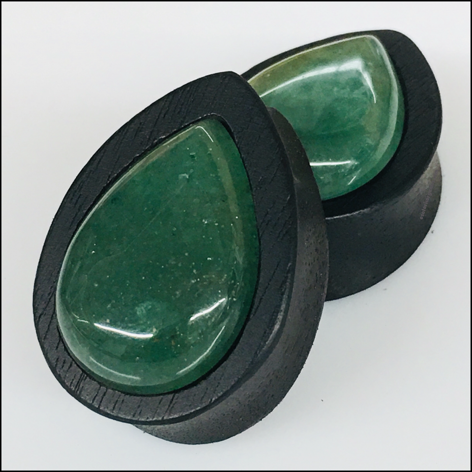 Ebony Stone Large Jade Teardrop Plugs (LIMITIED EDITION)